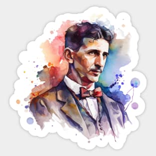 NIKOLA TESLA WATER COLOR PORTRAIT Sticker